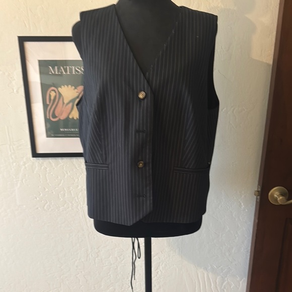 Dkny Black and White Vest with Notched Lapels - NWOT - Picture 1 of 6